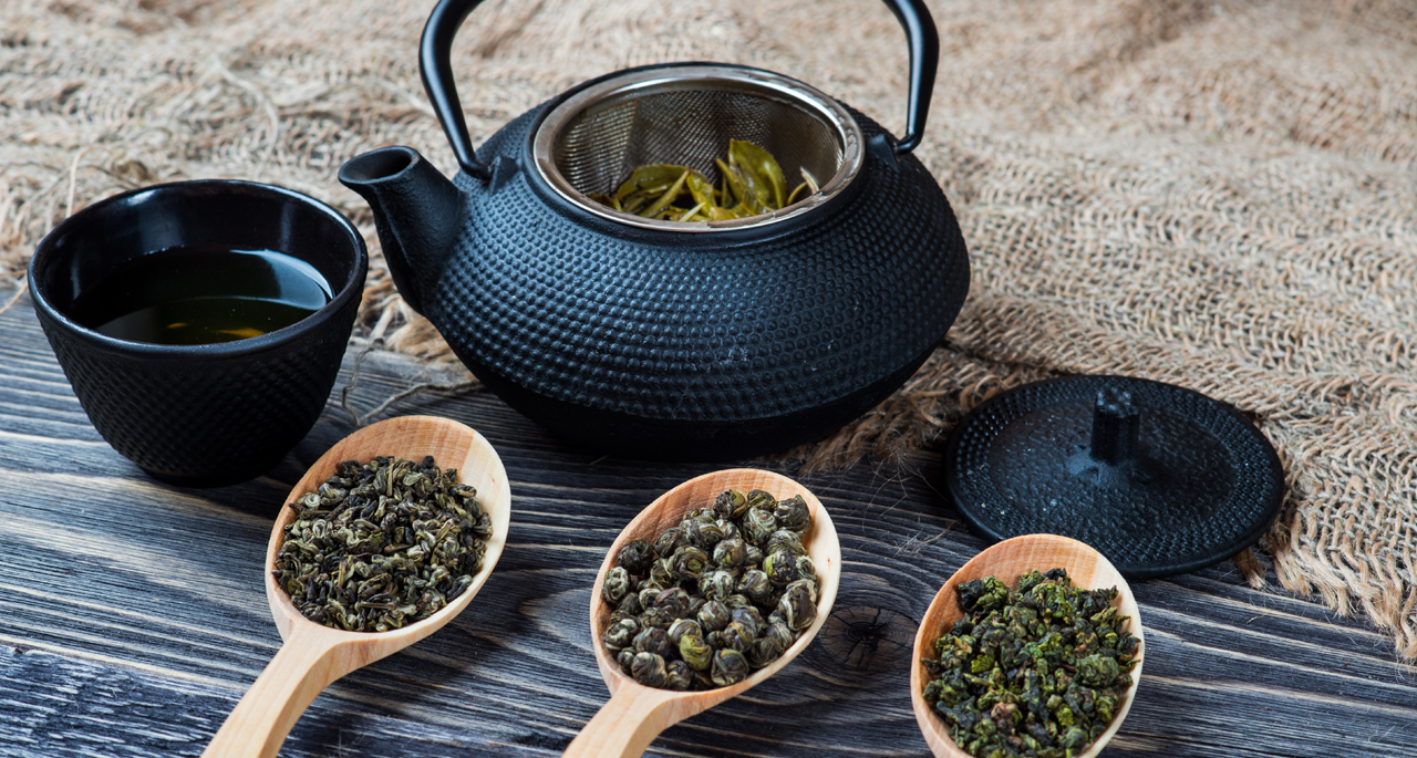 Arte del tè con teiera